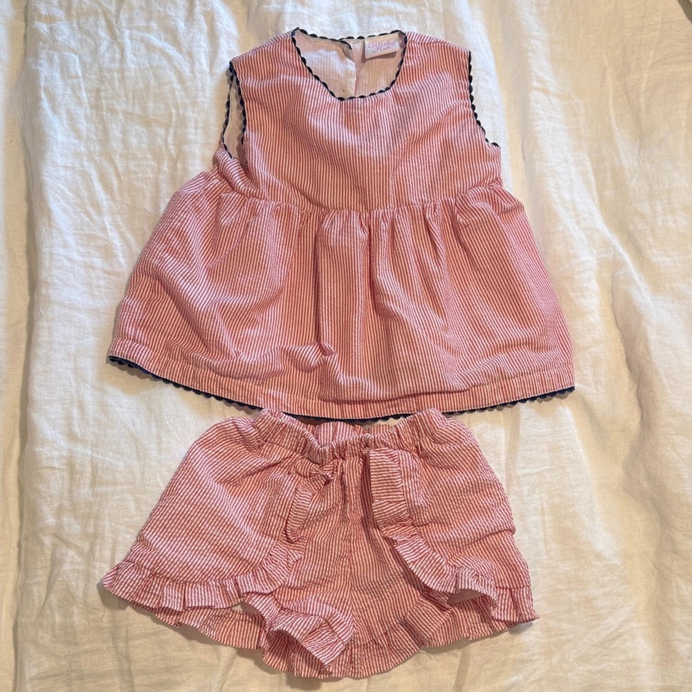 Pink Striped Kids Matching Set